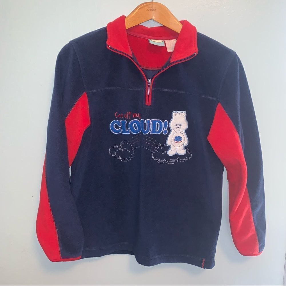 2006 CareBear Red/Navy Blue 3/4 zip Fleece Pullover “Get Off My Cloud”